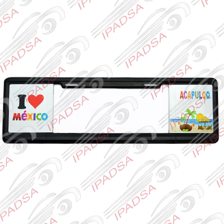 MARCO DE PLACA EUROPEO UNIVERSAL - NEGRO