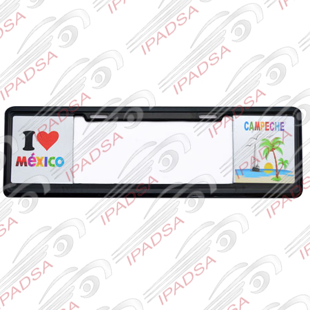 MARCO DE PLACA EUROPEO UNIVERSAL - NEGRO