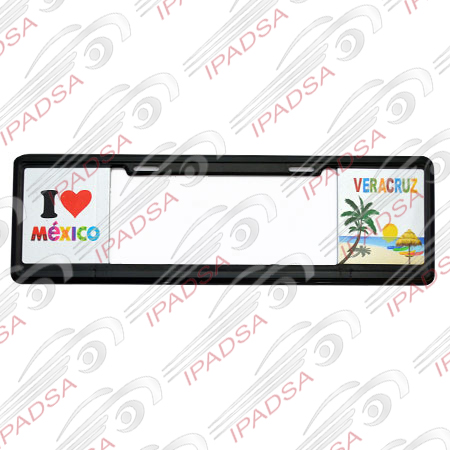 MARCO DE PLACA EUROPEO UNIVERSAL - NEGRO