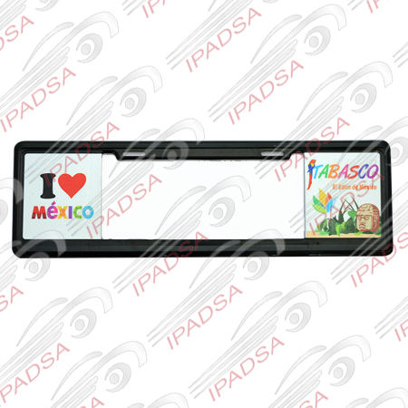 MARCO DE PLACA EUROPEO UNIVERSAL - NEGRO