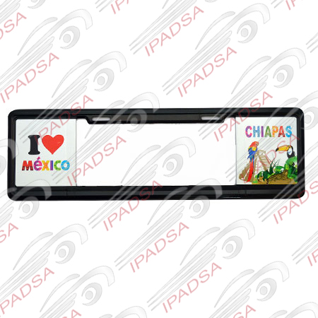 MARCO DE PLACA EUROPEO UNIVERSAL - NEGRO