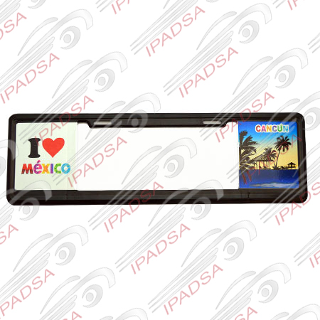 MARCO DE PLACA EUROPEO UNIVERSAL - NEGRO