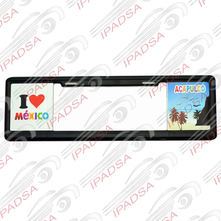 MARCO DE PLACA EUROPEO UNIVERSAL - NEGRO