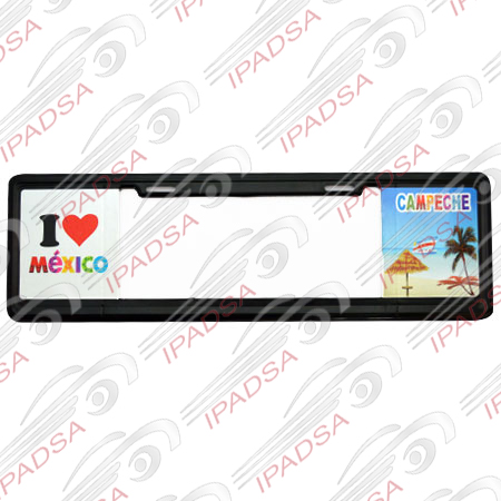 MARCO DE PLACA EUROPEO UNIVERSAL - NEGRO