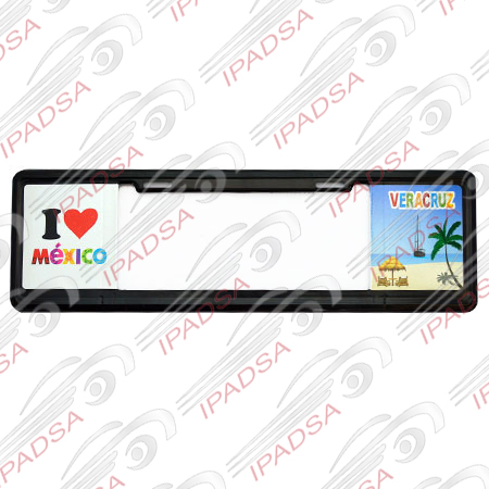 MARCO DE PLACA EUROPEO UNIVERSAL - NEGRO