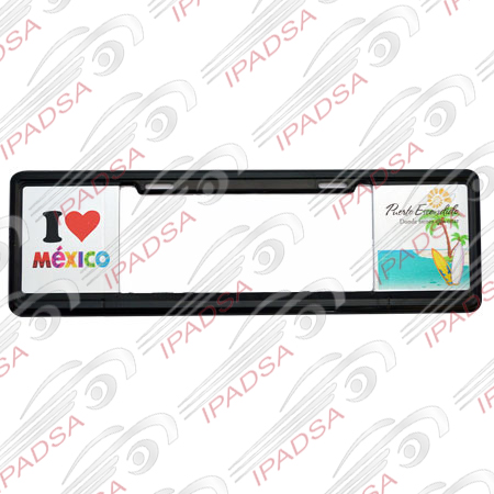 MARCO DE PLACA EUROPEO UNIVERSAL - NEGRO