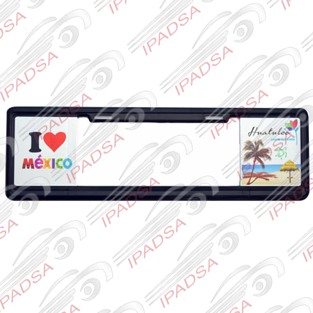 MARCO DE PLACA EUROPEO UNIVERSAL - NEGRO