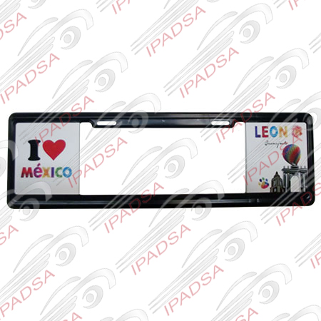 MARCO DE PLACA EUROPEO UNIVERSAL - NEGRO