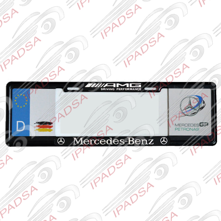 MARCO DE PLACA EUROPEO UNIVERSAL - NEGRO