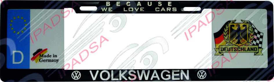 MARCO DE PLACA EUROPEO UNIVERSAL - NEGRO