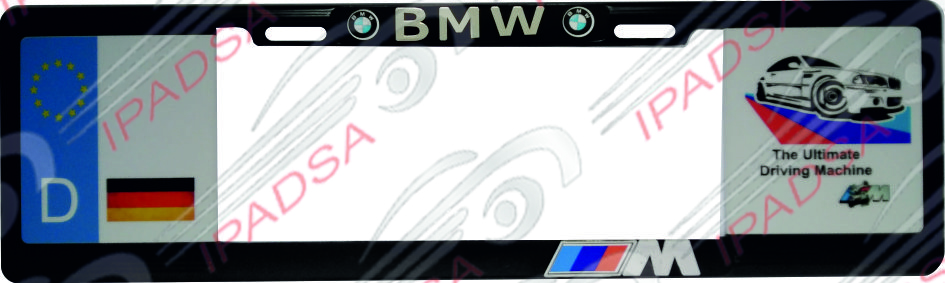 MARCO DE PLACA EUROPEO UNIVERSAL - NEGRO