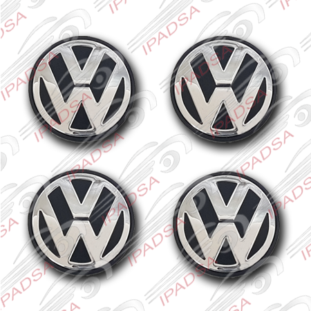 TAPON VOLKSWAGEN UNIVERSAL - CROMADO/NEGRO