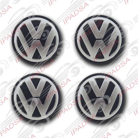 TAPON VOLKSWAGEN UNIVERSAL - CROMADO/NEGRO