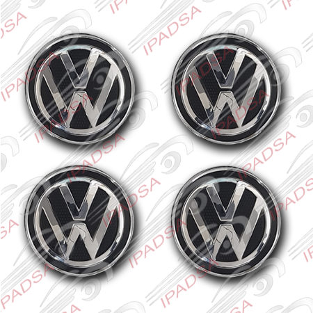 TAPON VOLKSWAGEN UNIVERSAL - CROMADO/NEGRO