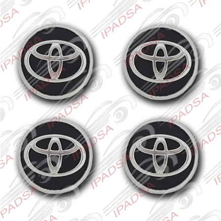 TAPON TOYOTA UNIVERSAL - CROMADO/NEGRO