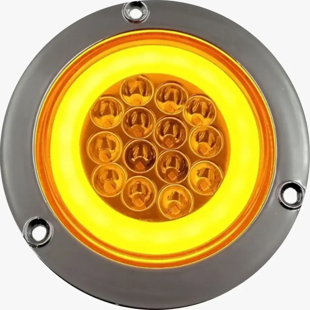 PLAFON UNIVERSAL 4″ DE 14 LEDS /OJO DE ANGEL GEL AMBAR CON ALTA/BAJA/ESTROBO