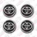 TAPON TOYOTA UNIVERSAL - CROMADO/NEGRO