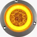 PLAFON UNIVERSAL 4" CON ARILLO GEL AMBAR CON LEDS ESTROBO